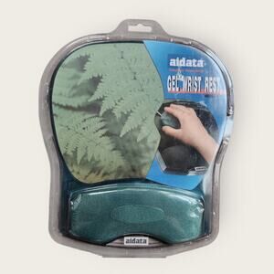 Aidata  Gel Wrist Rest Computer Accessory Lycra Material Ergonomic Green Leaves